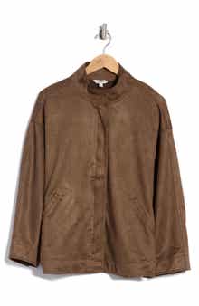 Faux Suede Zip Jacket