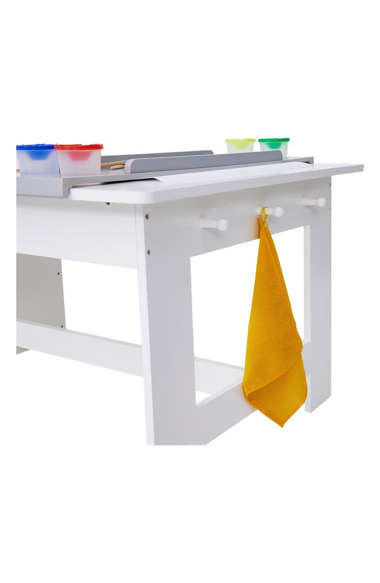 Teamson Kids Fantasy Fields Little Artist Table, Chair & Bench Set, Alternate, color, White
