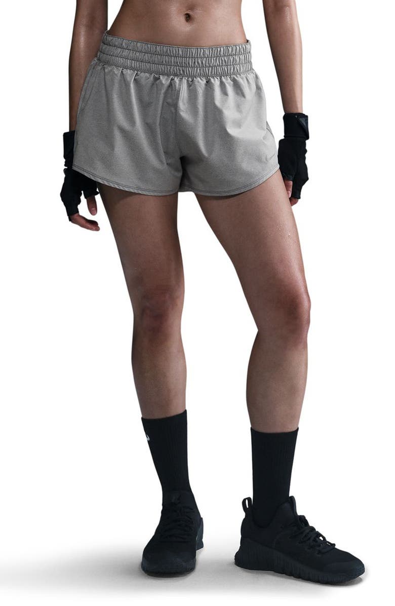 Nike Dri-FIT Mid-Rise 3-Inch Brief-Lined Shorts, Main, color, 084 084 Smkgry/Refsil