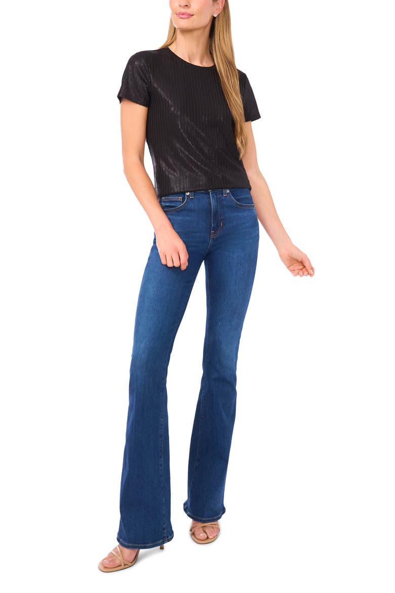 Piper Metallic Knit Top, Alternate, color, RICH BLACK