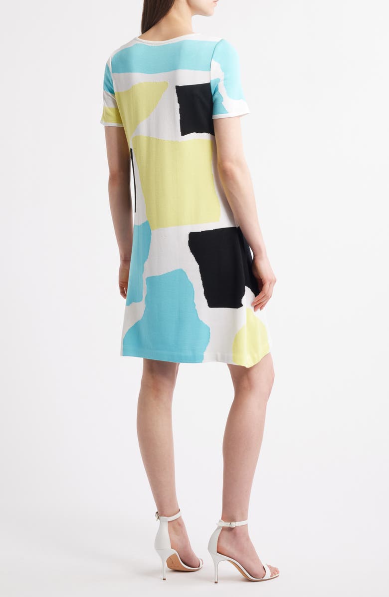 Ming Wang Abstract Colorblock A-Line Sweater Dress, Alternate, color, 