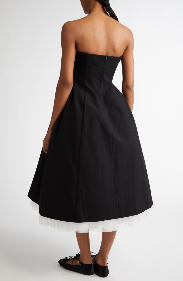 Shushu/Tong Strapless Bow Front Midi Dress, Alternate, color, 