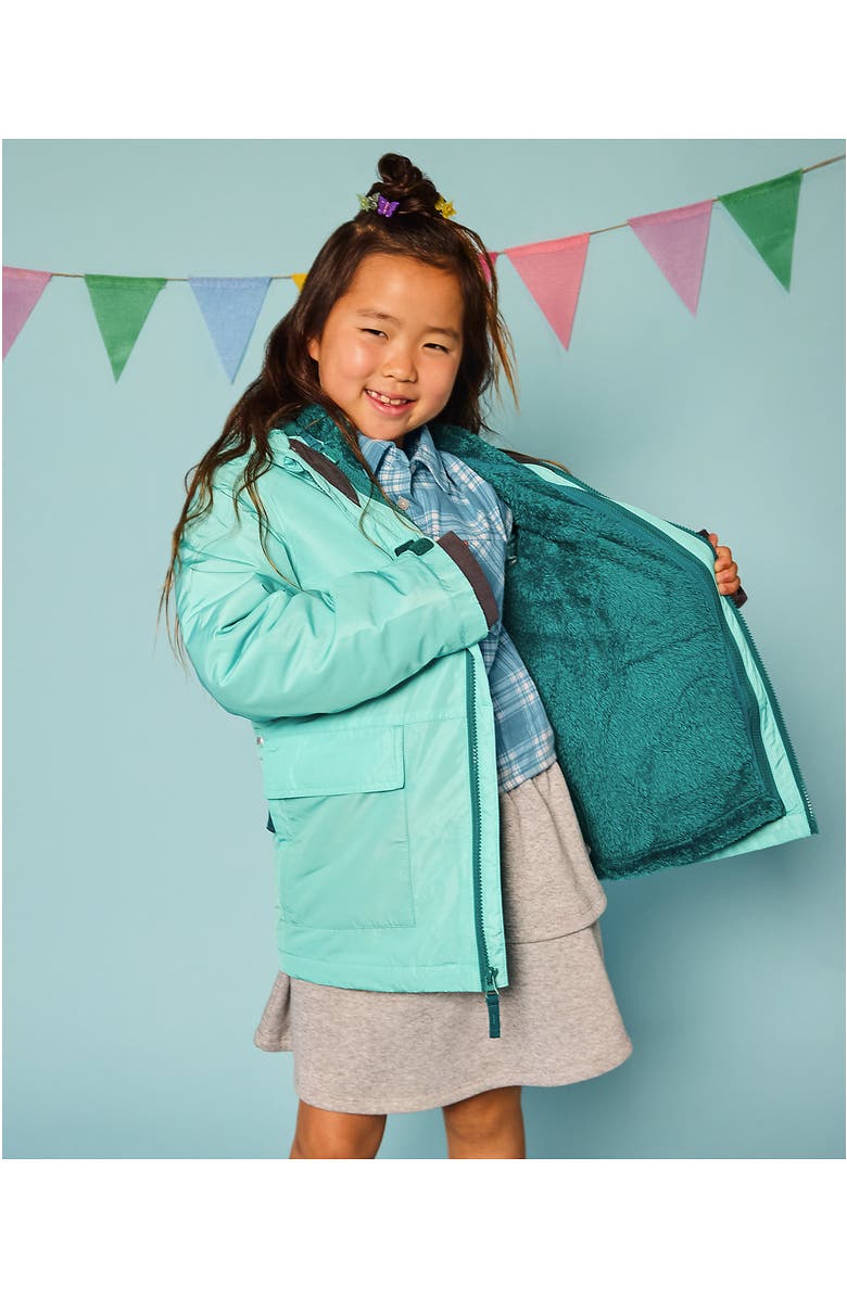 Lands' End Kids Water Resistant Insulated 3 in 1 Jacket, Main, color, Aqua Splash/Harbor Blue