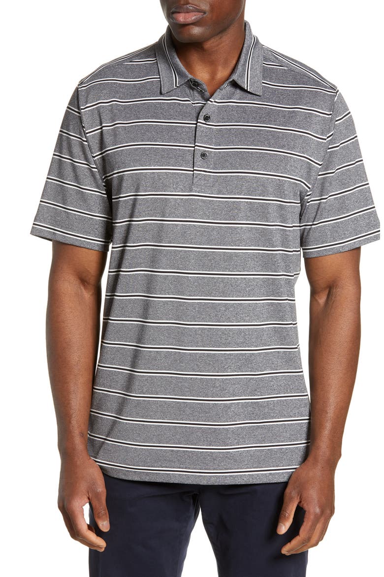 Forge DryTec Stripe Performance Polo, Main, color, BLACK