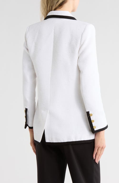 L Agence L'agence Aimee Contrast Trim Blazer In White