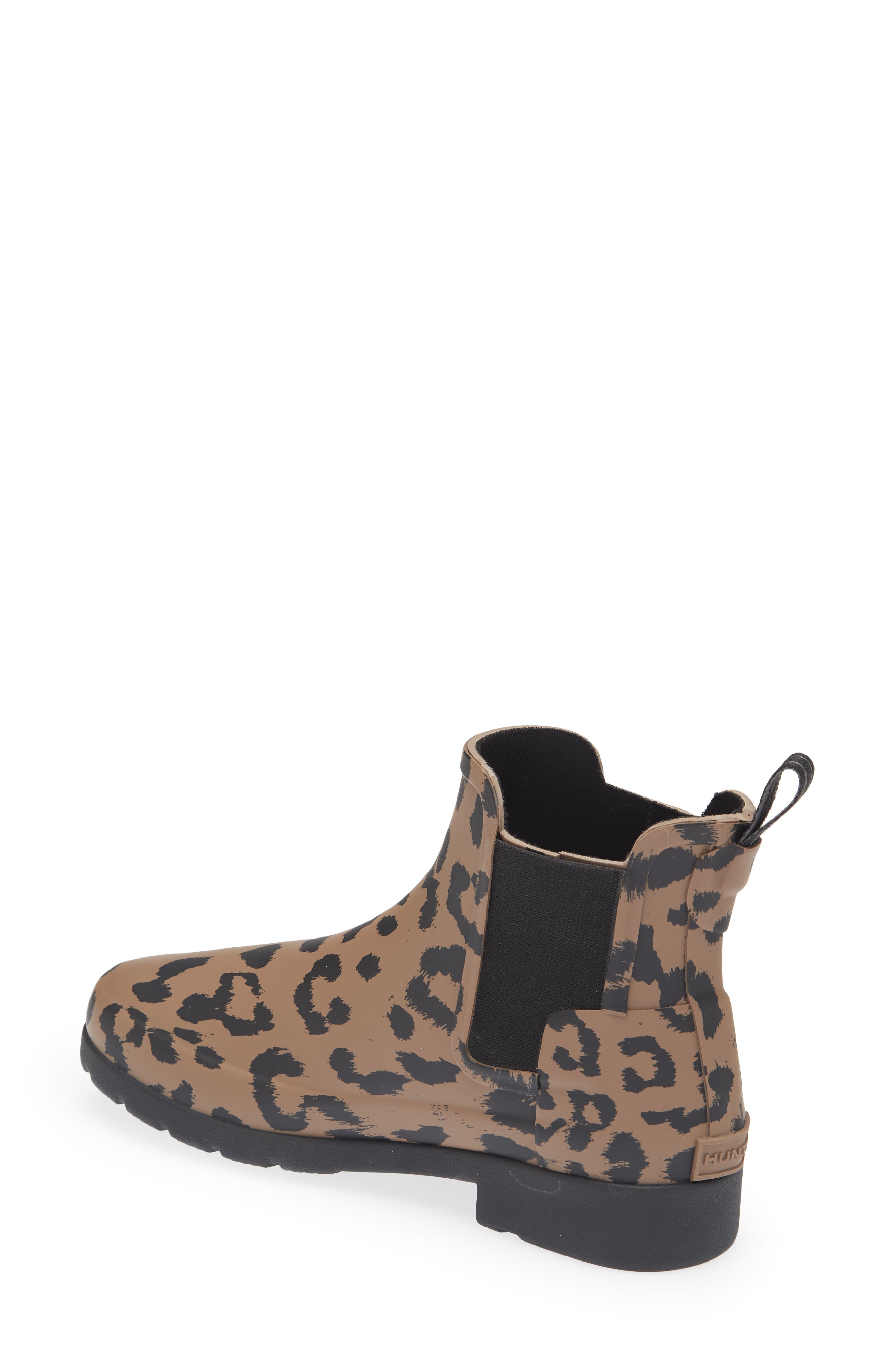 Hunter Cheetah Waterproof Chelsea Rain Boot, Alternate, color, 