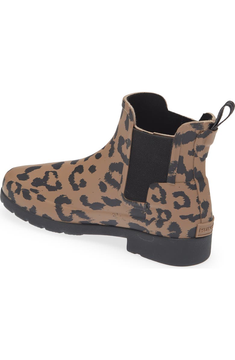 Hunter Cheetah Waterproof Chelsea Rain Boot, Alternate, color,
