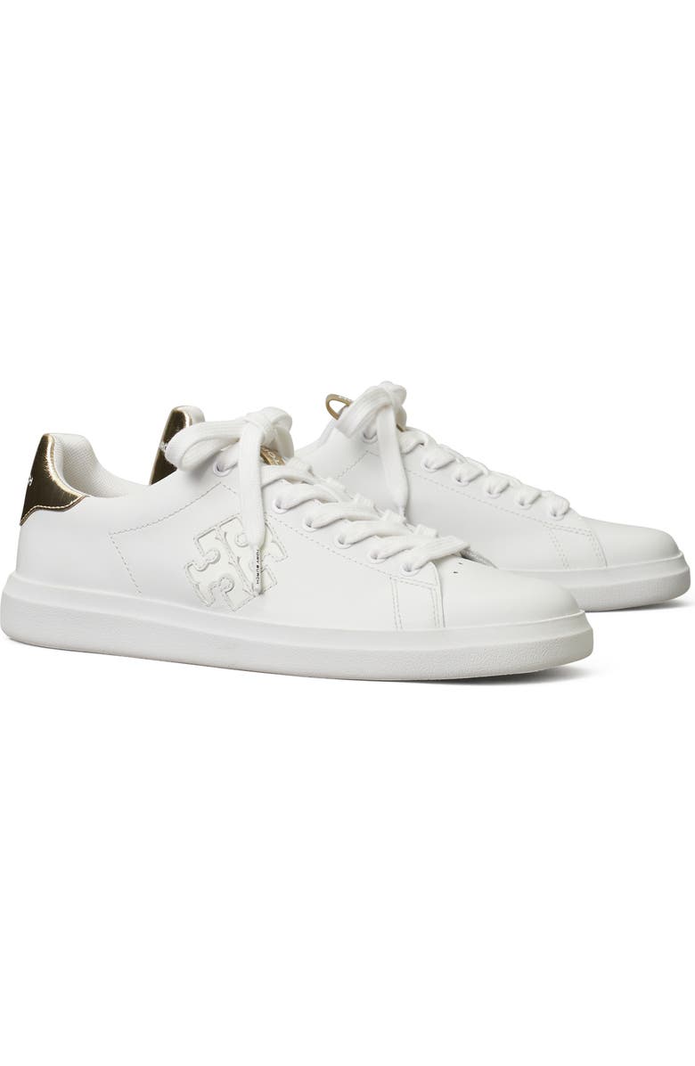 Tory Burch Double T Howell Court Sneaker, Main, color, Titanium White / Spa