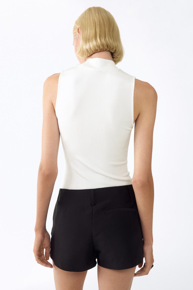 Viscose Mock Turtleneck Top, Alternate, color, White