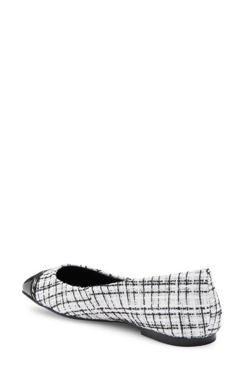 Shop Karl Lagerfeld Paris Zofia Cap Toe Tweed Flat