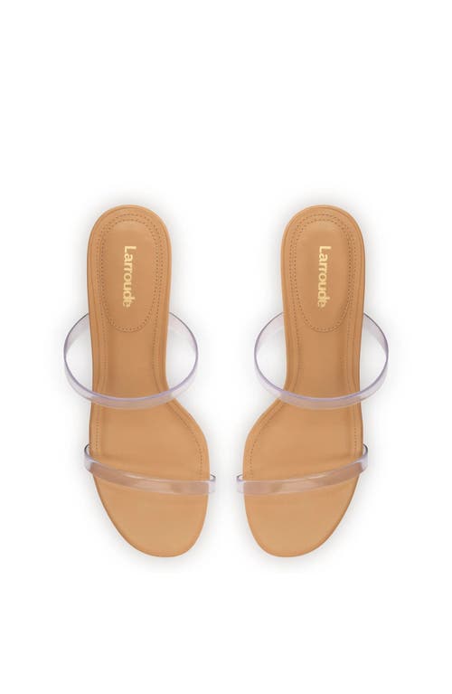 Larroude Dew Drop Mules Clear In Tan