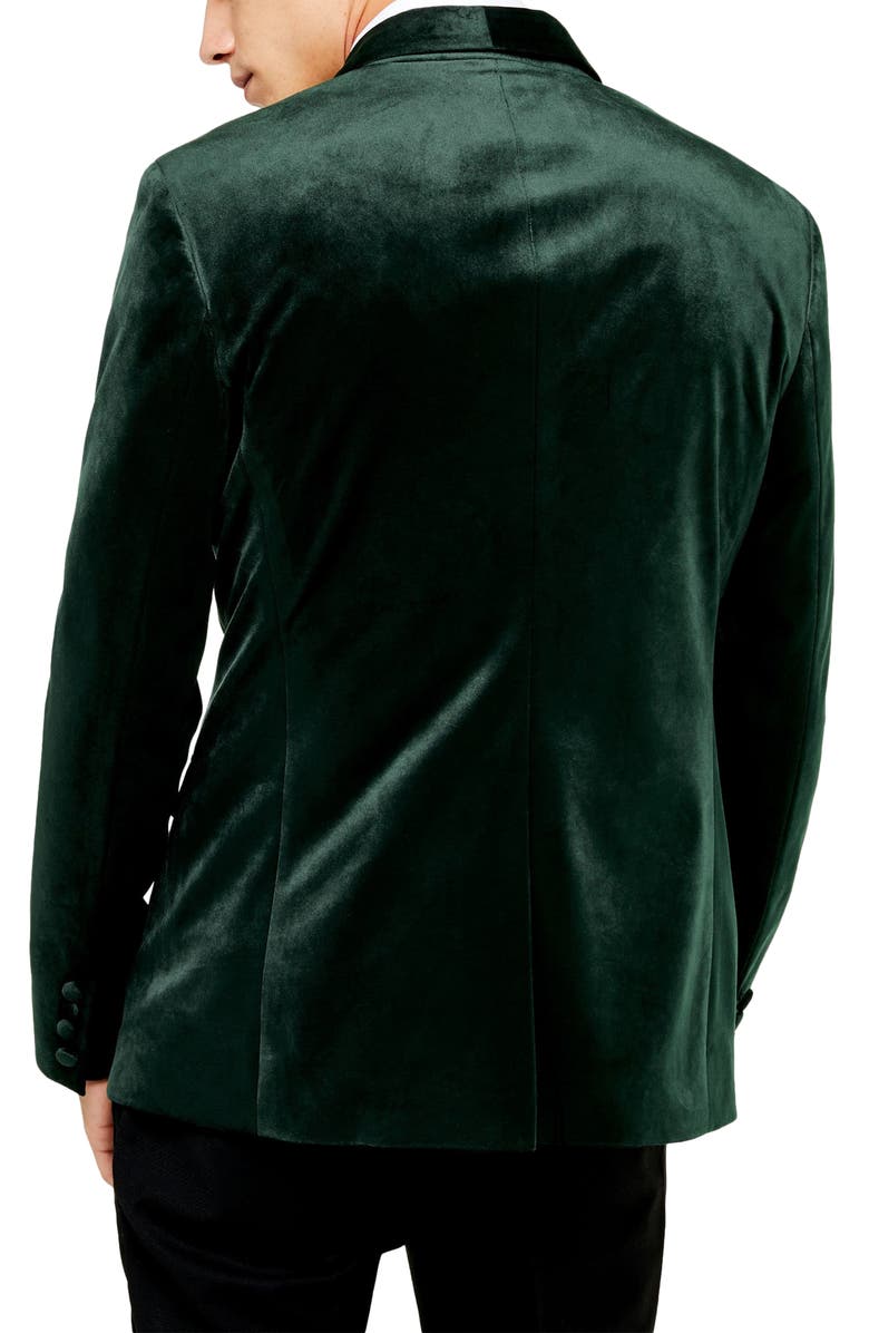Topman Velvet Skinny Suit Jacket, Alternate, color, 