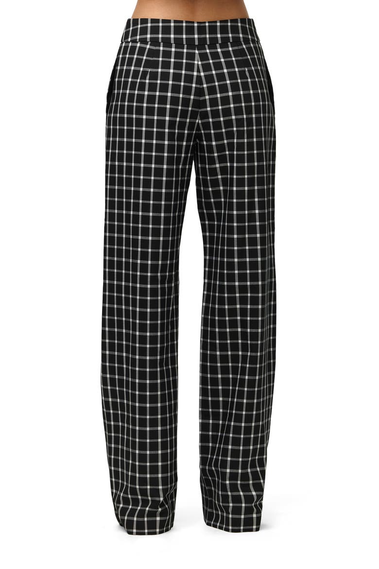 Plaid Wide Leg Pants, Alternate, color, BLACK