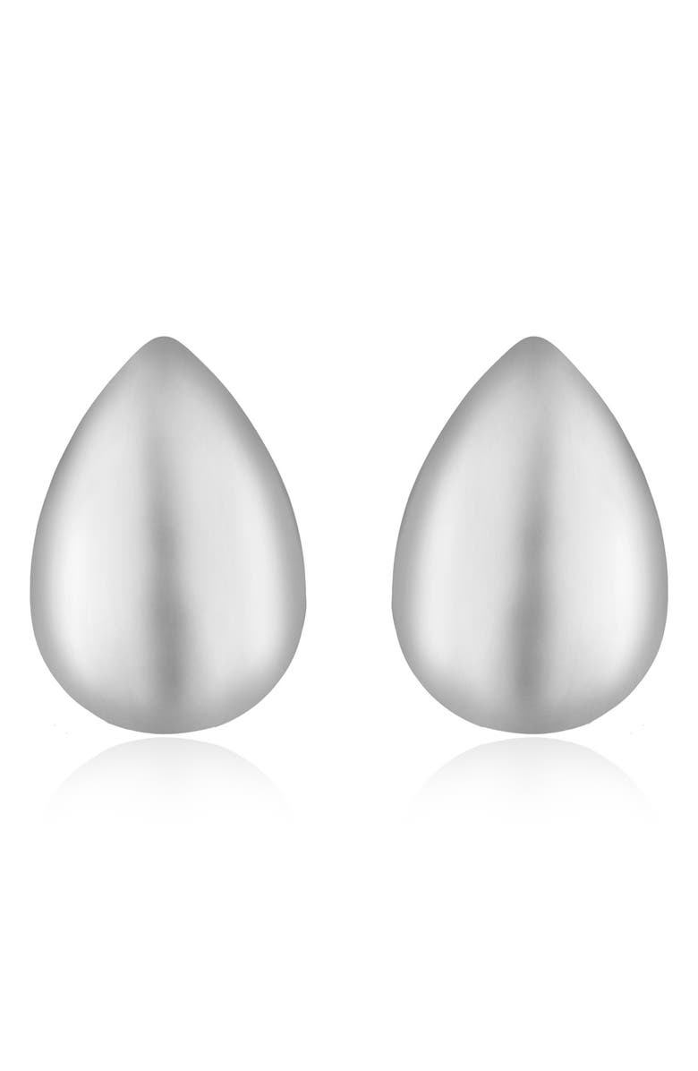 Ettika Teardrop Stud Earrings, Main, color, Rhodium