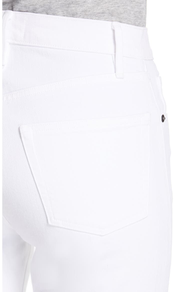 Le Vintage High Waist Raw Edge Bermuda Shorts, Alternate, color, BLANC