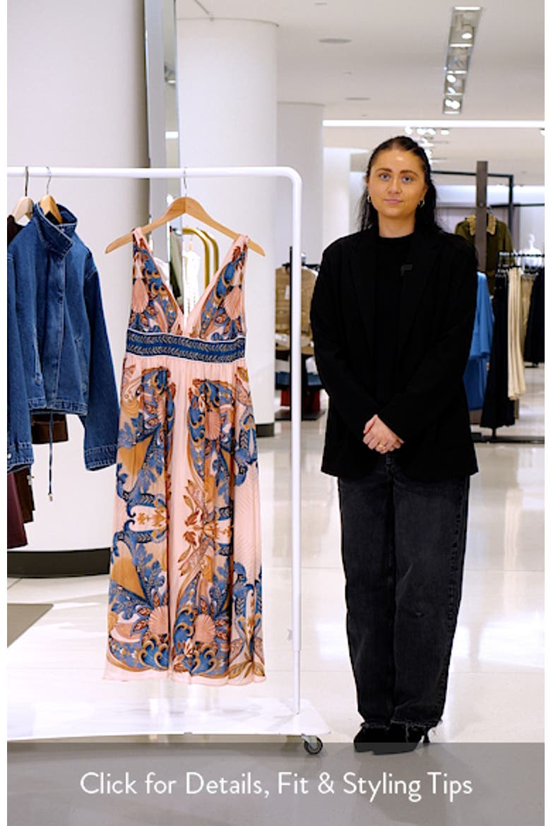 Garden Scarf Print Midi Dress video