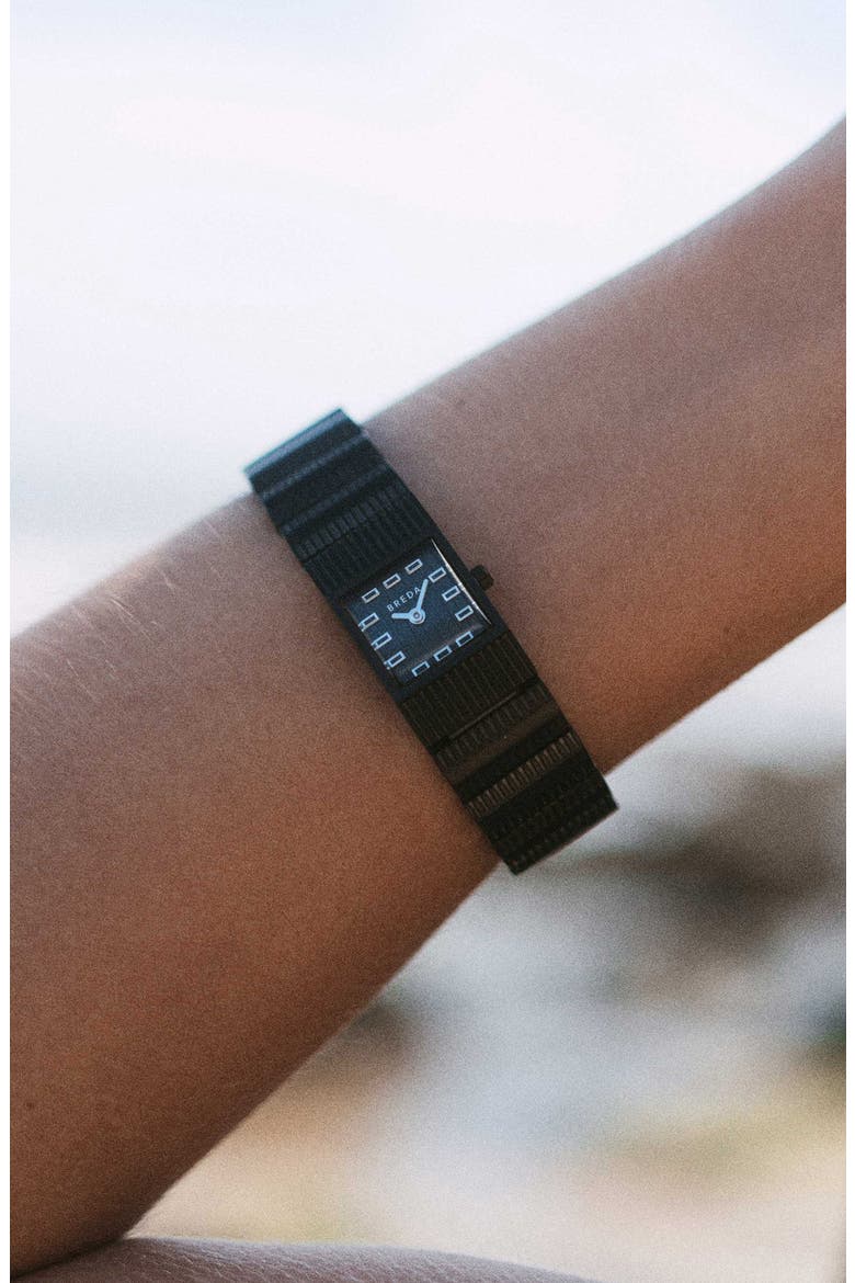Groove Square Bracelet Watch, 16mm, Alternate, color, BLACK