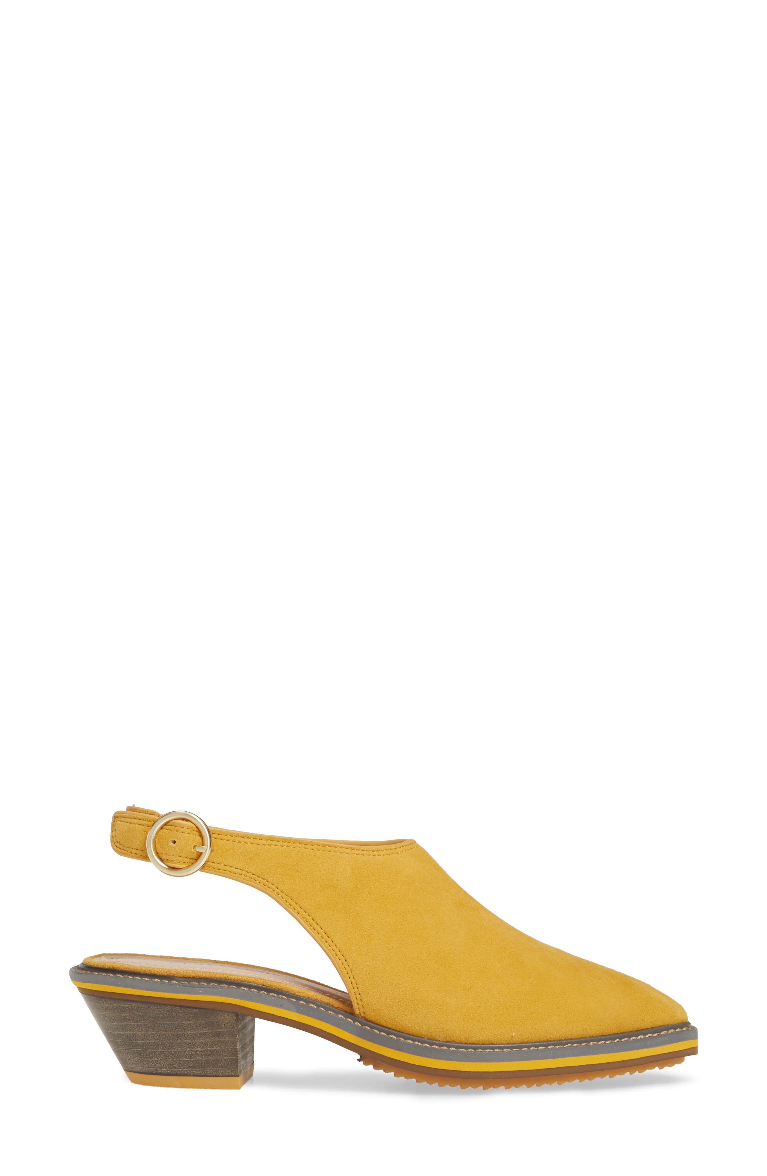 Castle Slingback, Alternate, color, MUSTARD LEATHER