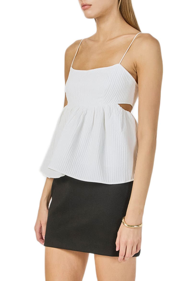 Tie Back Bubble Hem Tank, Alternate, color, WHITE