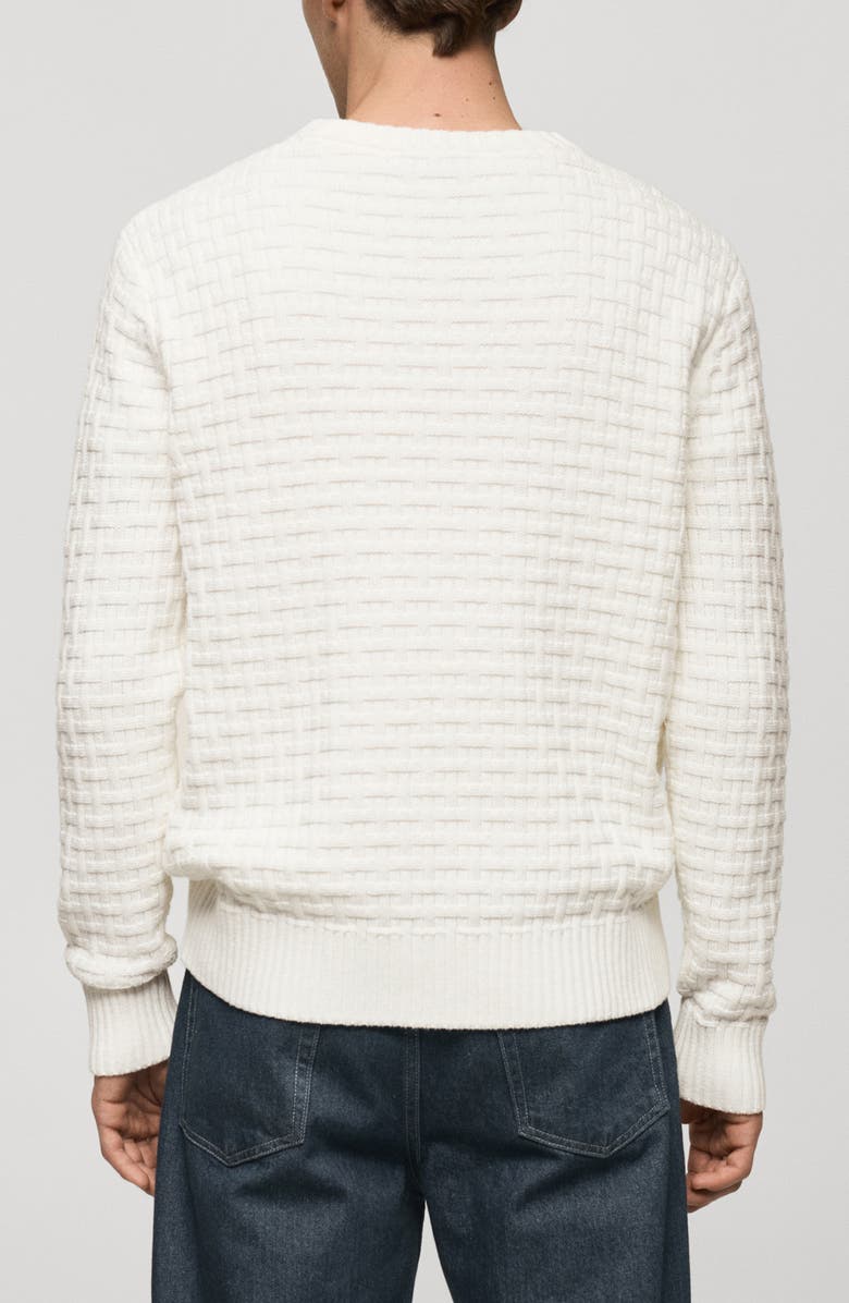 MANGO Basket Stitch Crewneck Sweater, Alternate, color, 