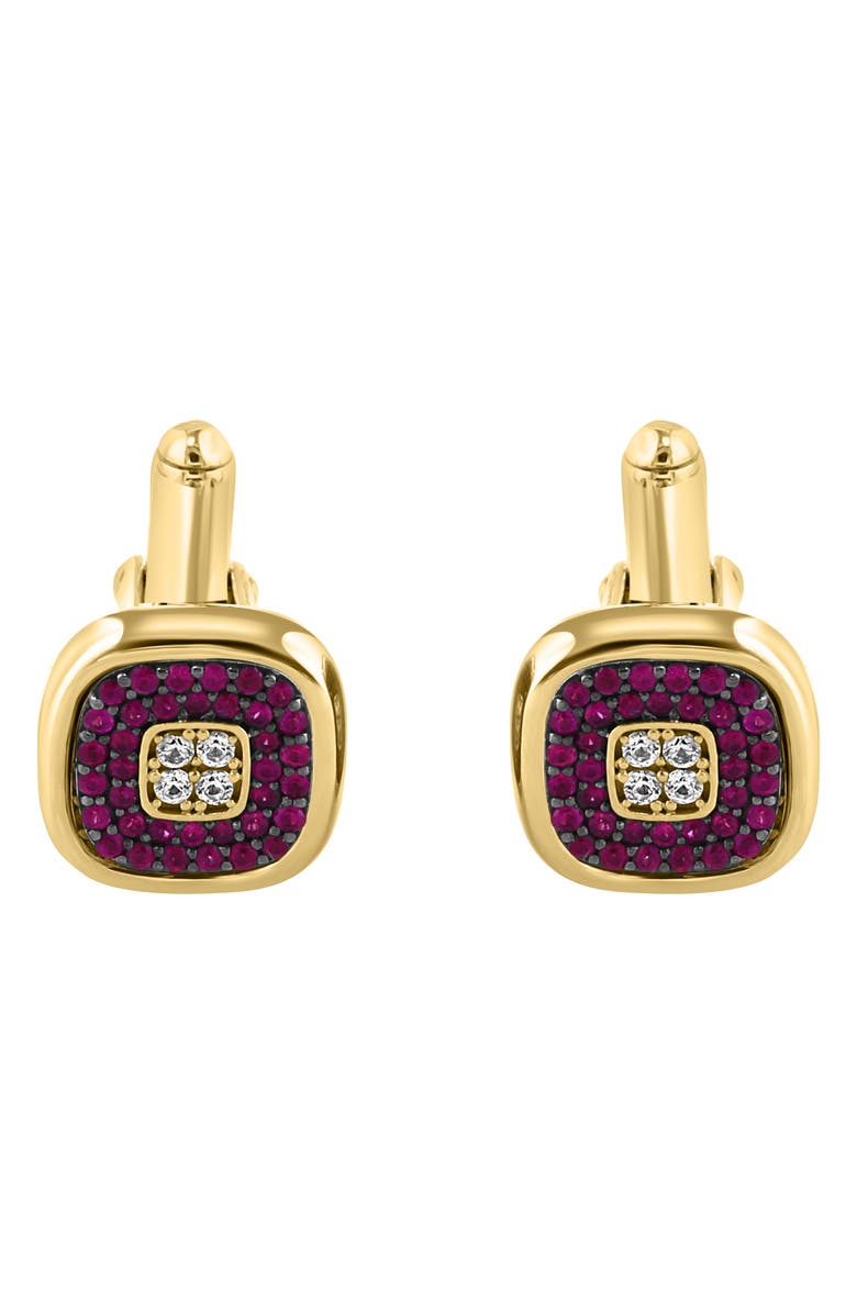 EFFY Ruby & White Sapphire Cuff Links, Alternate, color, Red