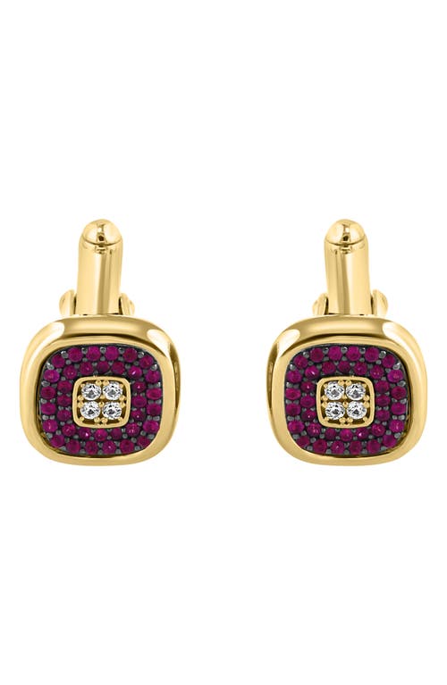 Effy Ruby & White Sapphire Cuff Links In Red