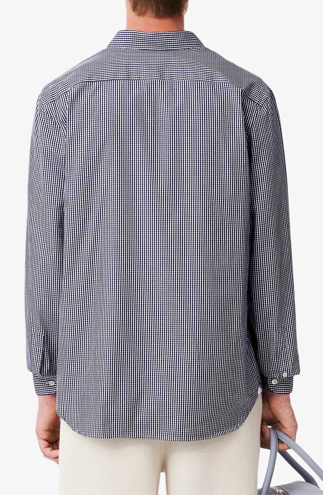 Checker Cotton Pinpoint Button-Down Shirt - image 2