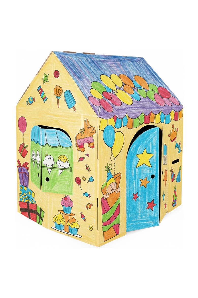 Birthday Arts & Craft Cardboard Fort, Alternate, color, Multicolored