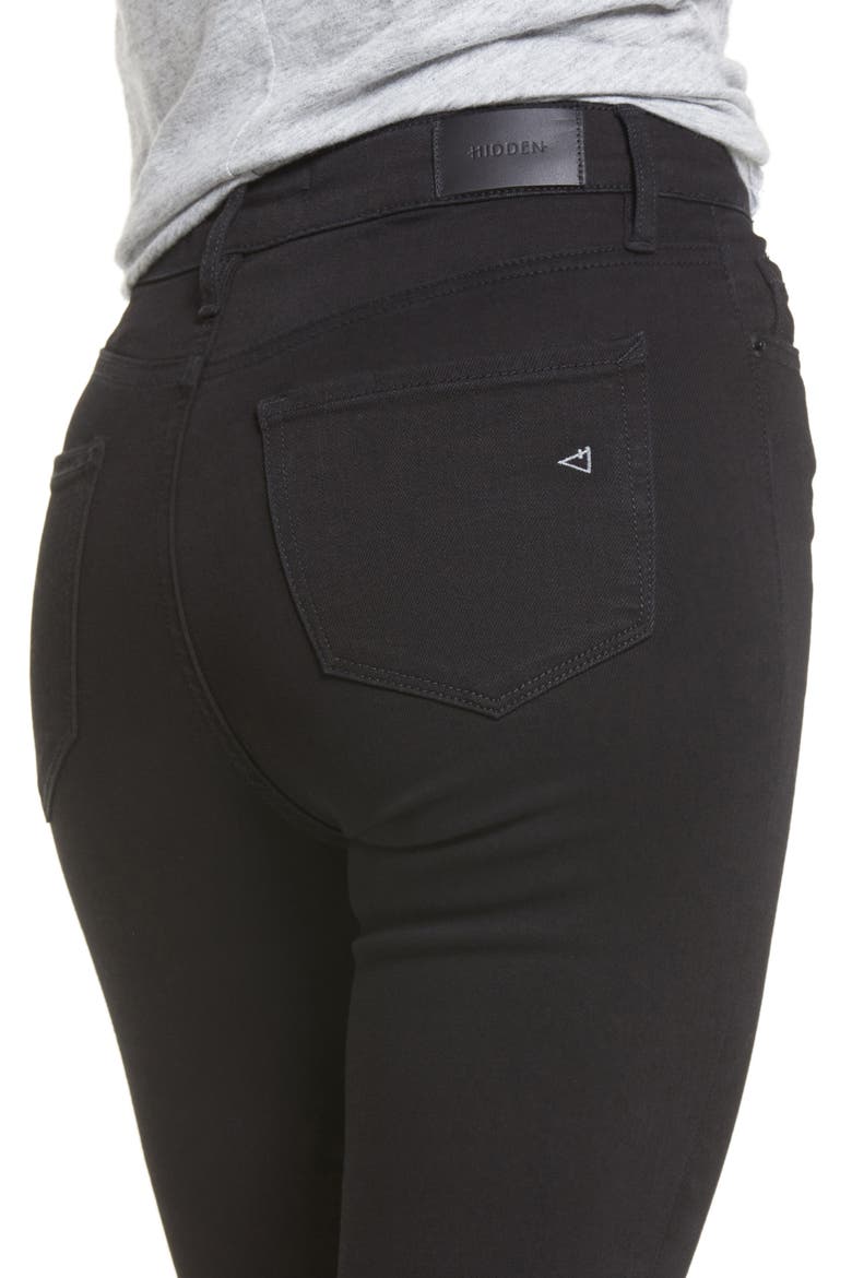 High Waist Ankle Skinny Jeans, Alternate, color, BLACK