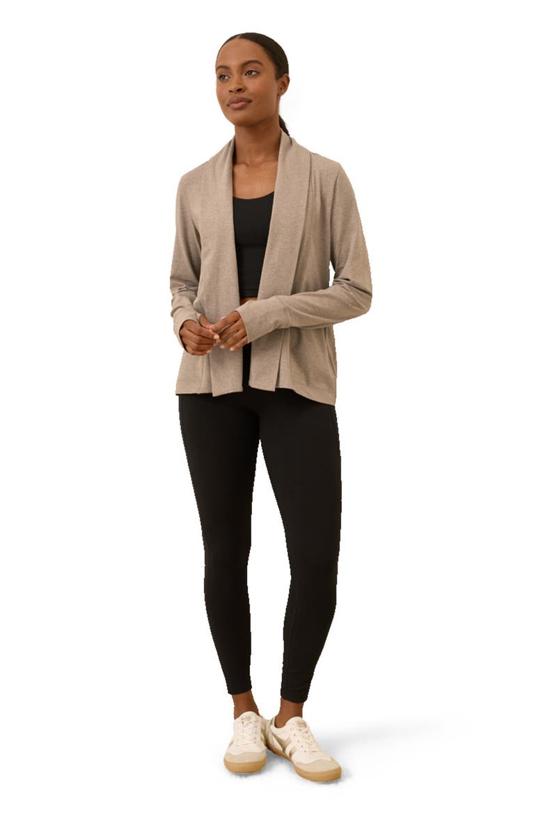 Luxe Essential Swing Cardigan Made With Organic Cotton, Main, color, Stucco Heather