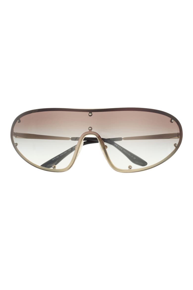 170mm Studded Gradient Wraparound Shield Sunglasses, Main, color, GOLD