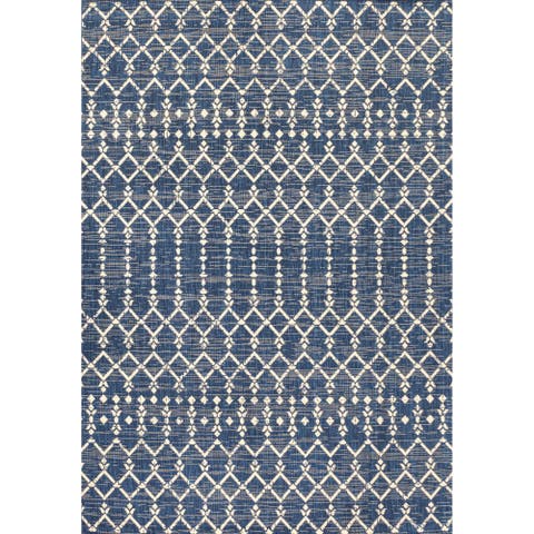 Ourika Moroccan Geometric Textured Weave Indoor/Outdoor Area Rug