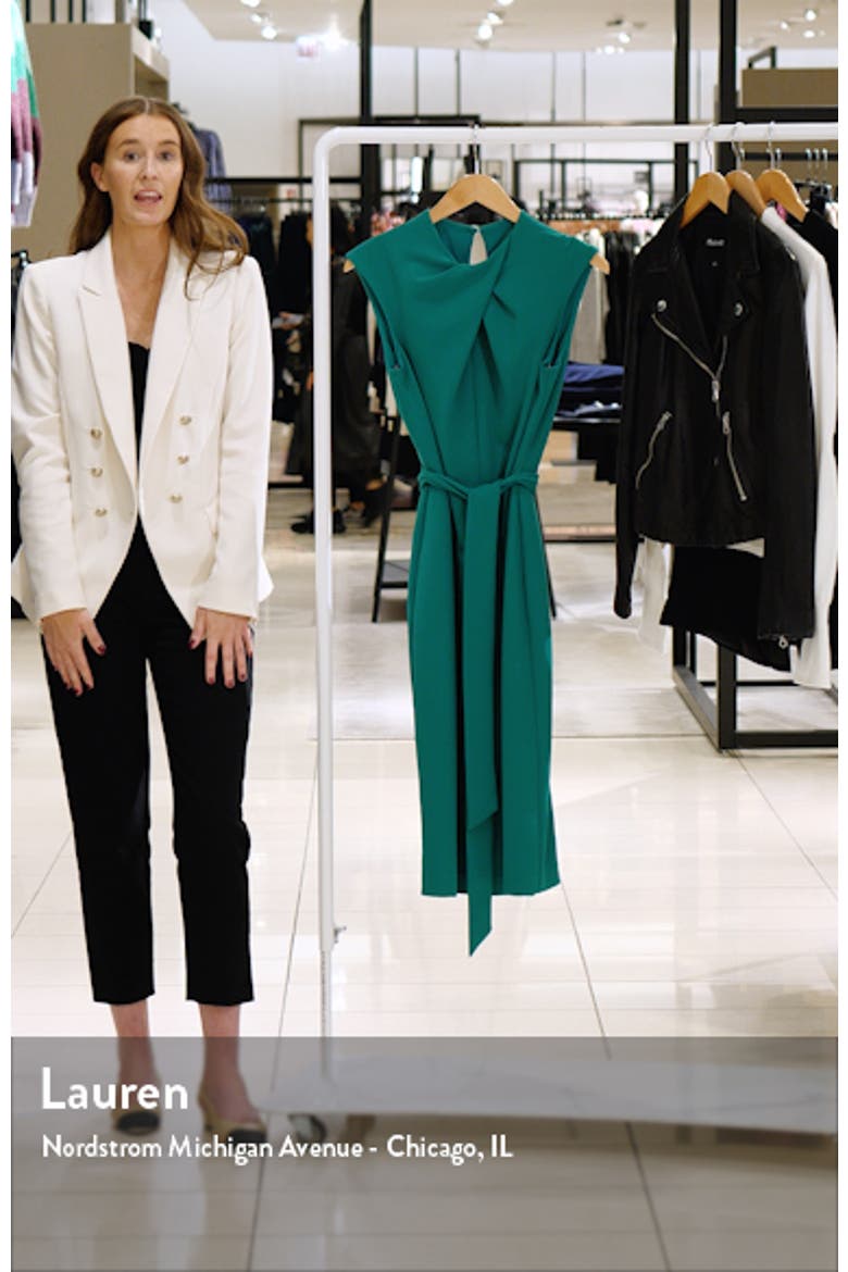 Cross Neck Tie Waist Sheath Dress video