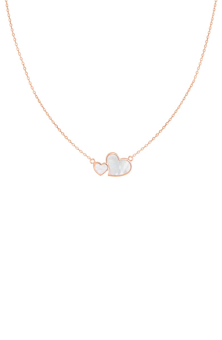 SPLENDID PEARLS Mother of Pearl Double Heart Necklace, Main, color, 