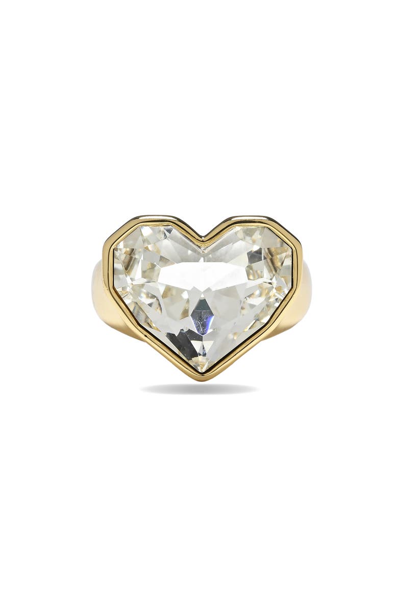 Gabi Cubic Zirconia Heart Statement Ring, Alternate, color, GOLD