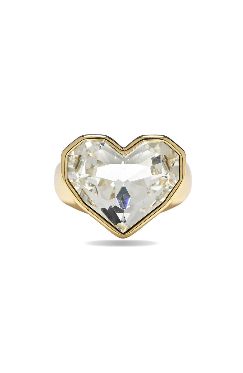 EYE CANDY LOS ANGELES Gabi Cubic Zirconia Heart Statement Ring, Alternate, color, Gold