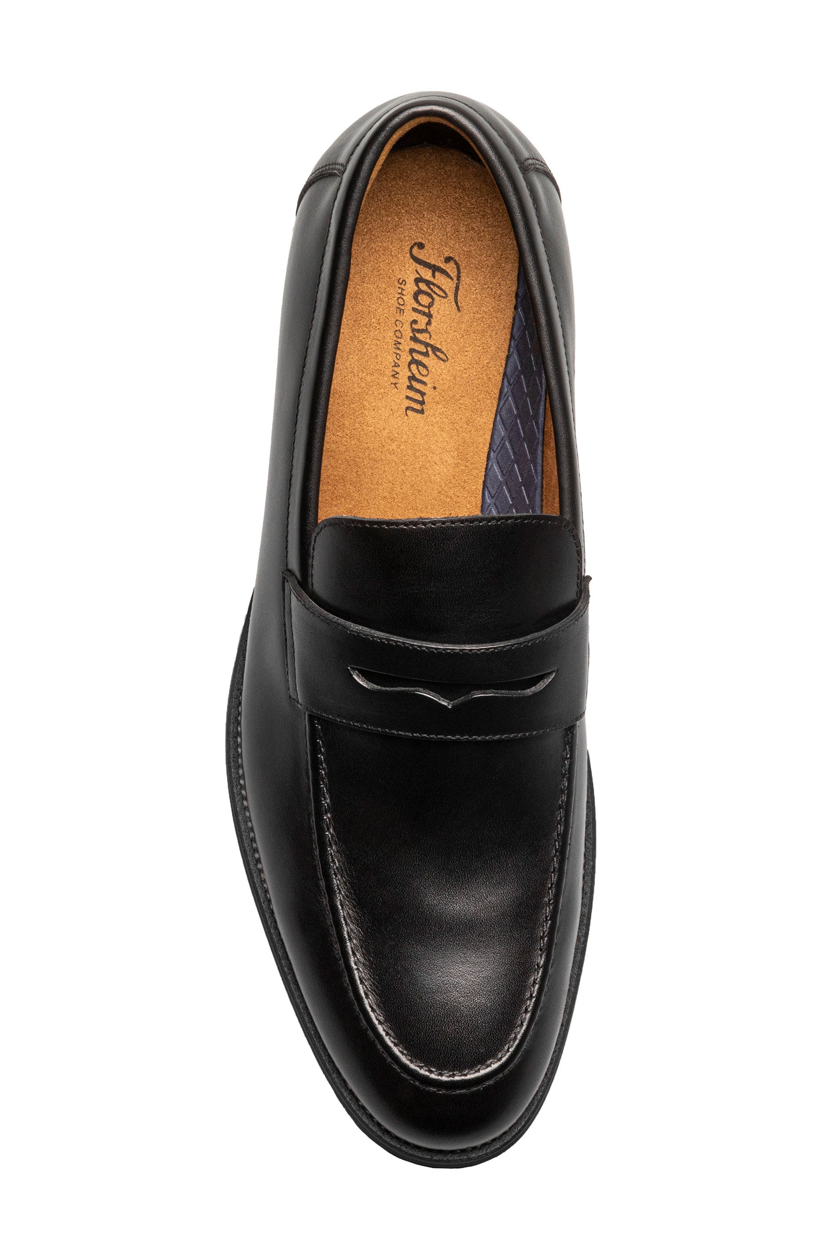 Ruvo Moc Toe Penny Loafer, Alternate, color, BLACK/ BLACK SMOOTH