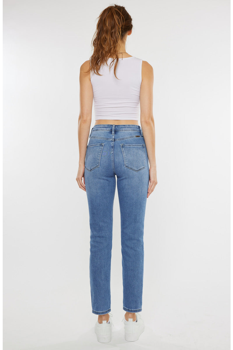 Adaline Essentials High Rise Slim Straight Jeans, Alternate, color, Medium-Light Wash
