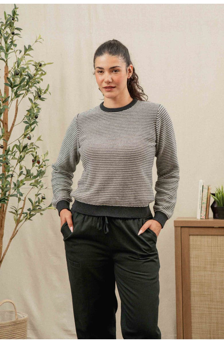 Bridge & Burn Ansel Sweater, Alternate, color, Charcoal Stripe