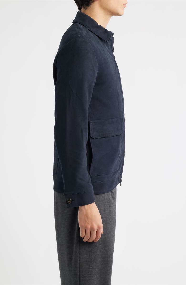 Aurélien Suede Zip Jacket, Alternate, color, Navy