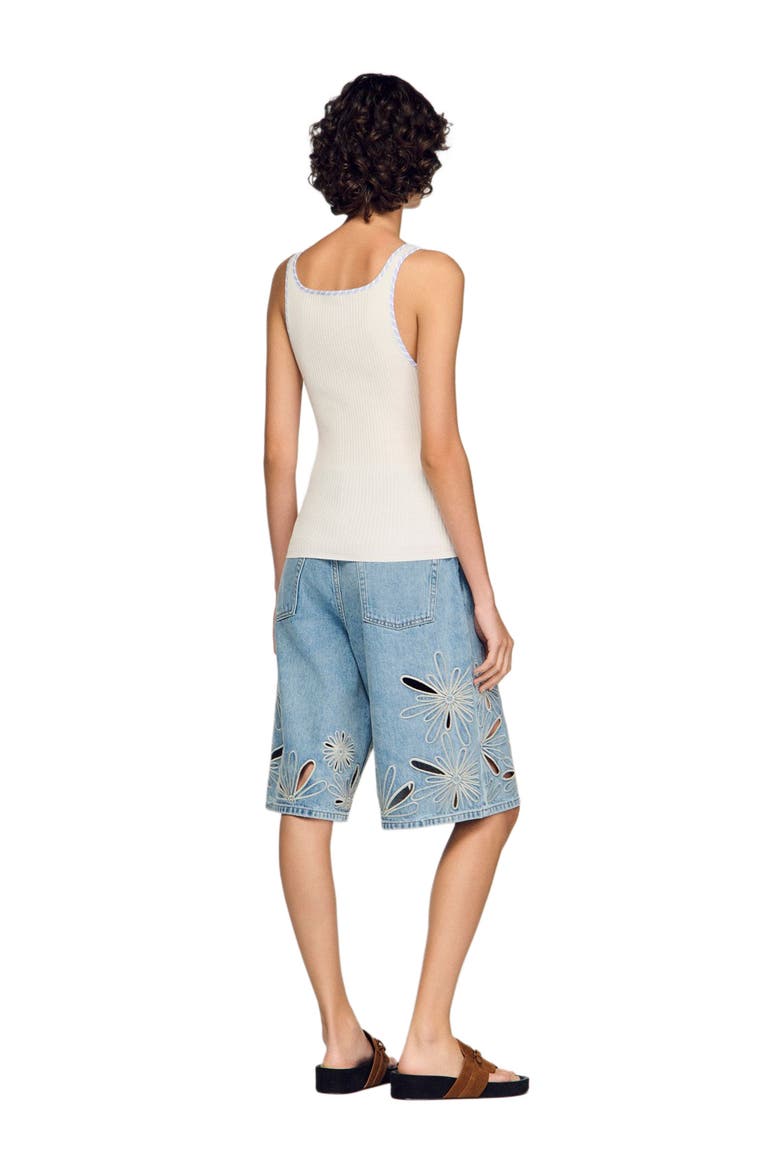 Ribbed vest top, Alternate, color, Ecru