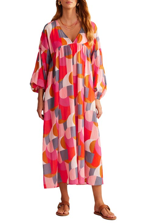 Floral Empire Waist Long Sleeve Maxi Dress