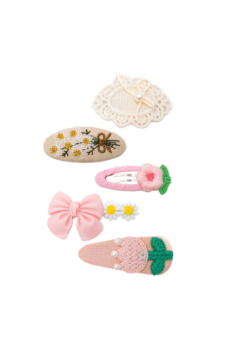Puttisu Garden Blossom Hair Clip Set of 6, Main, color, Pink