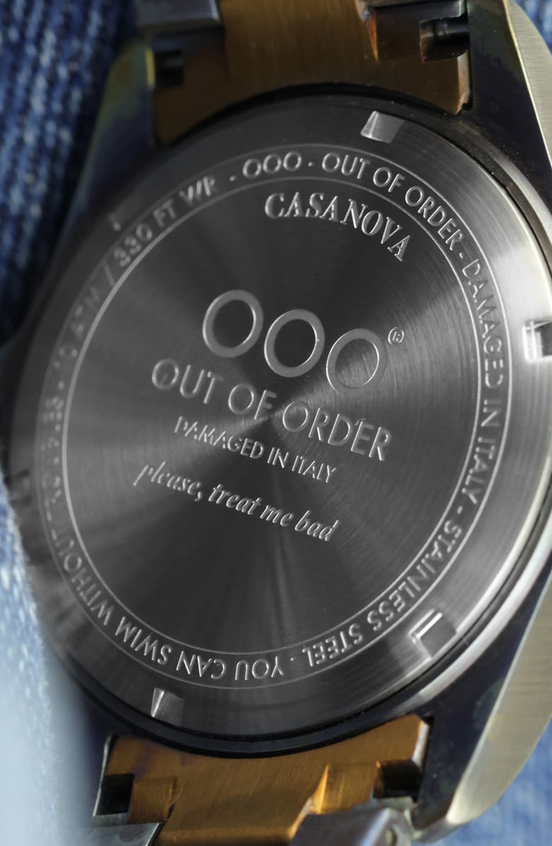 OUT OF ORDER Casanova Bracelet Watch, 44mm, Alternate, color, Turquoise And Brown