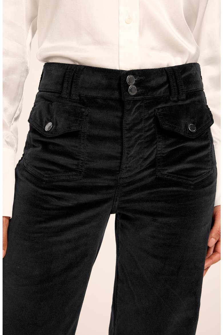 Fay Velveteen Wide Leg Pants, Alternate, color, BLACK