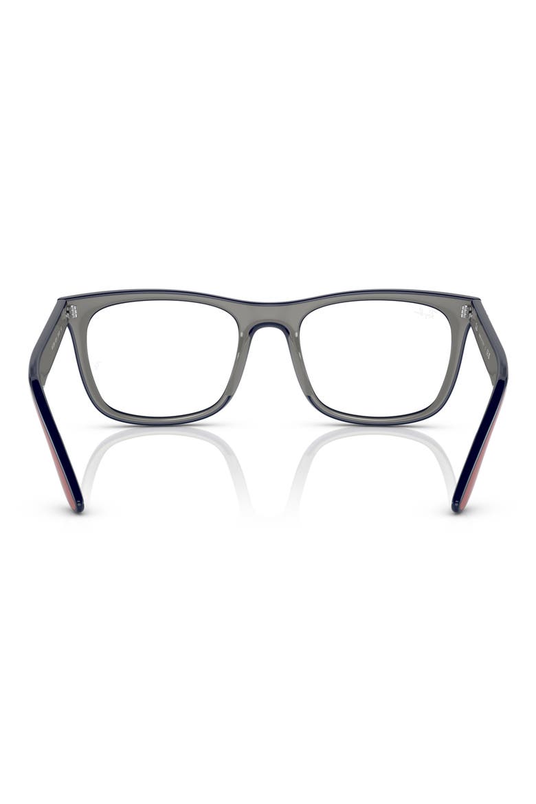 53mm Square Optical Glasses, Alternate, color, POLISHED RED/ BLUE/ GREY