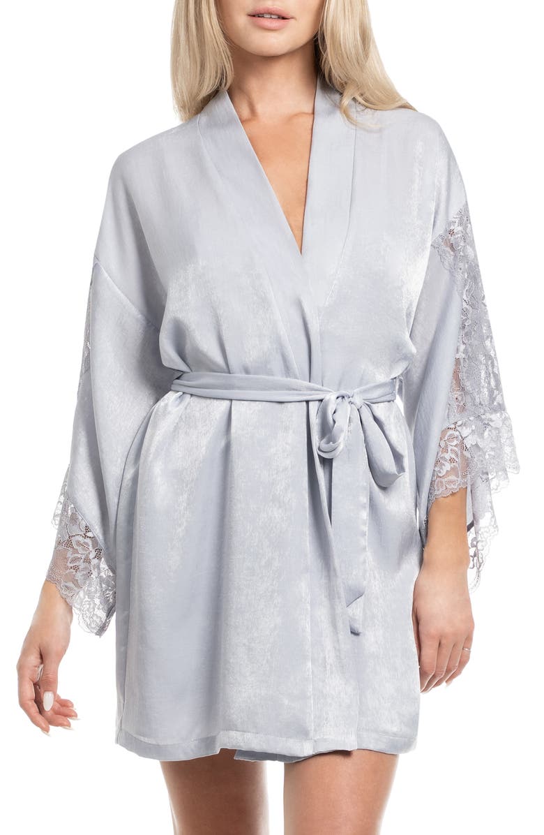 In Bloom by Jonquil Lace Wrap Robe, Main, color, Silver