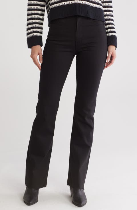 Alexxis High Waist Raw Hem Bootcut Jeans (Mureau)