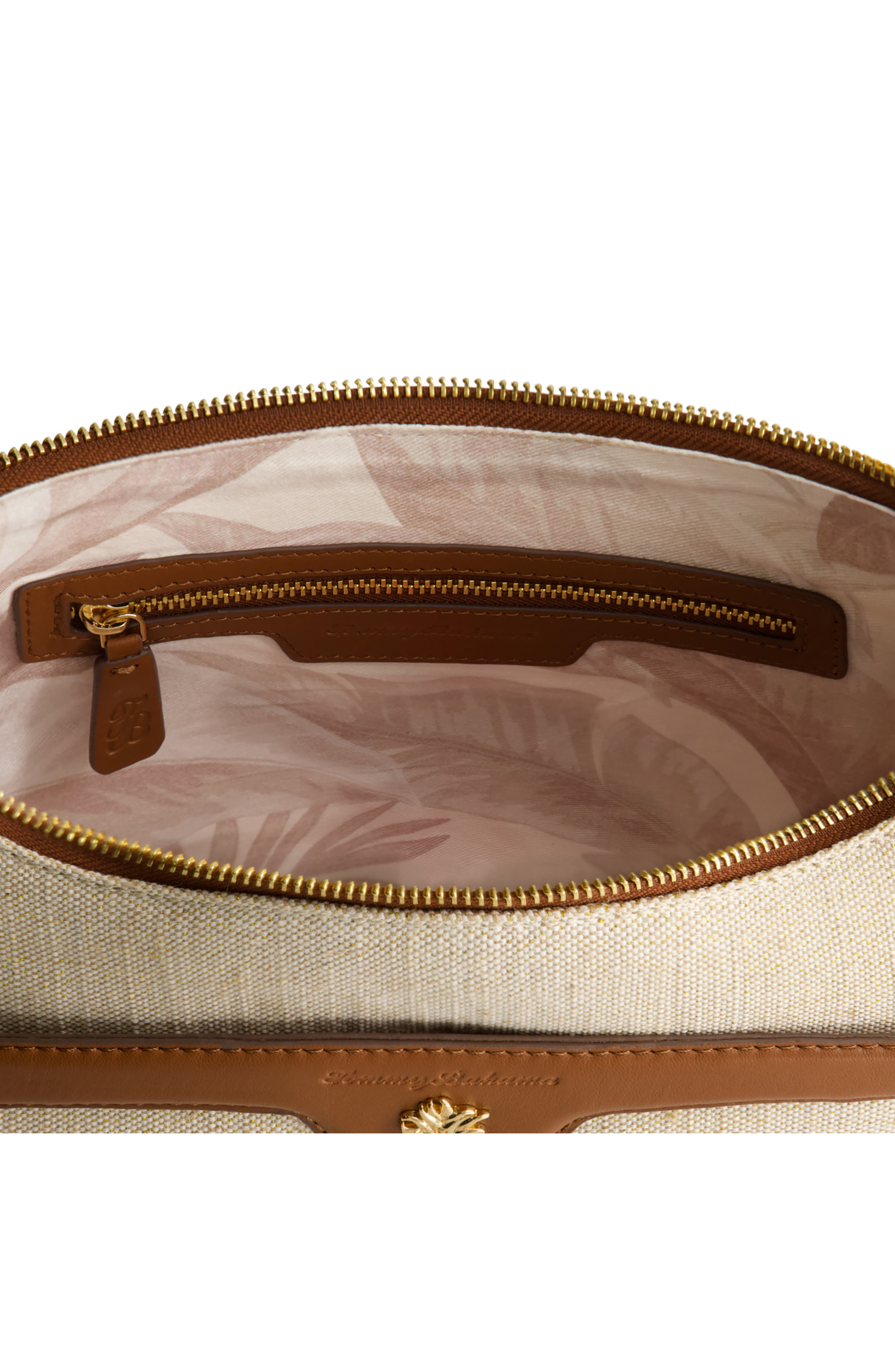 Lurex Linen Zip-Top Hobo, Alternate, color, NATURAL