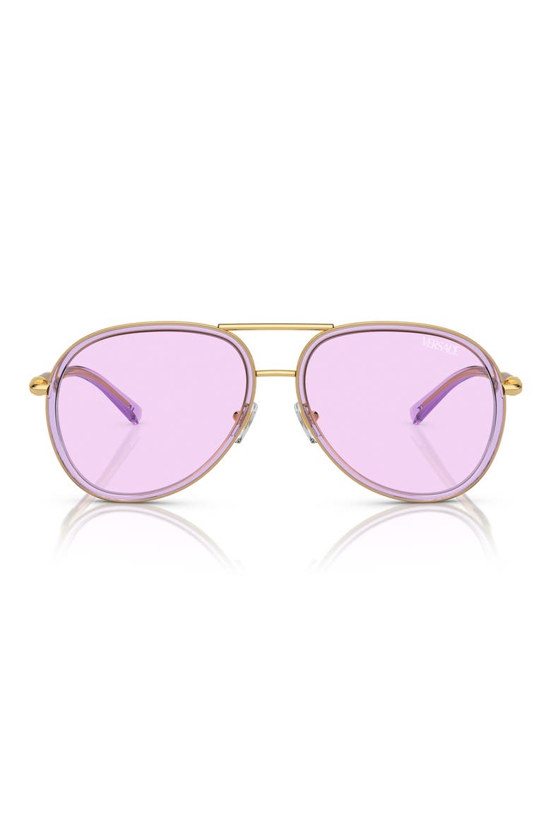 60mm Pilot Sunglasses, Main, color, VIOLET